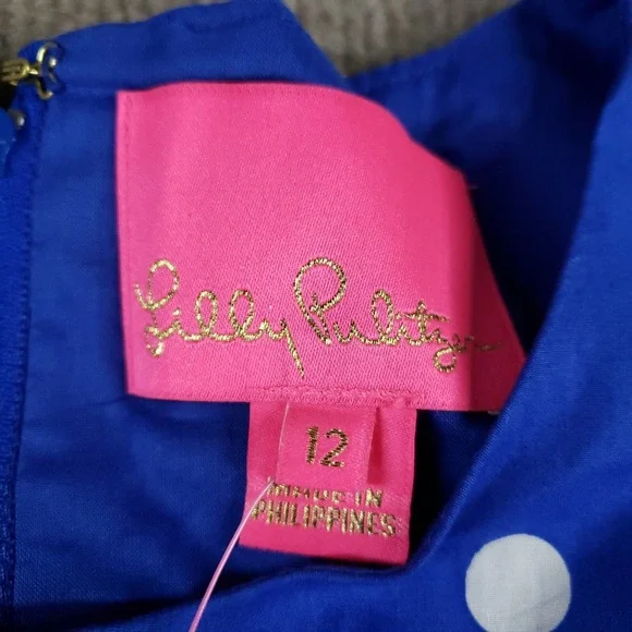 NWT Lilly Pulitzer Lyssa Dress Size 12 Blue Grotto Hunter Spot Cutout Tiered - Picture 6 of 15